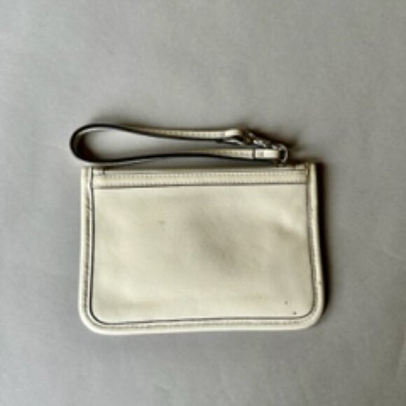 COACH White Leather Logo Embossed Wristlet - Picture 2 of 4